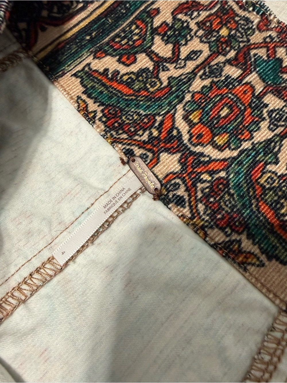 Free People Multicolor Paisley Mini Skirt - Teal, Orange, Cream
